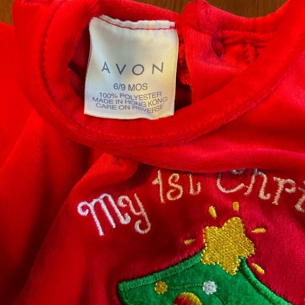 “My First Christmas” Velour Onesie